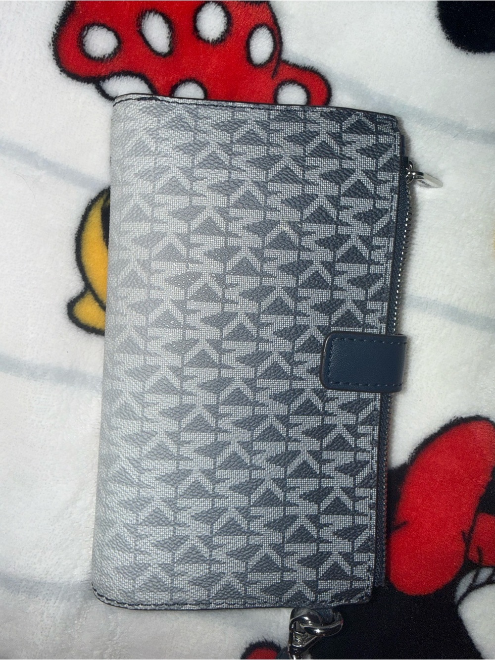 MICHAEL Michael Kors Gray Monogram Zip Card Holder Wallet